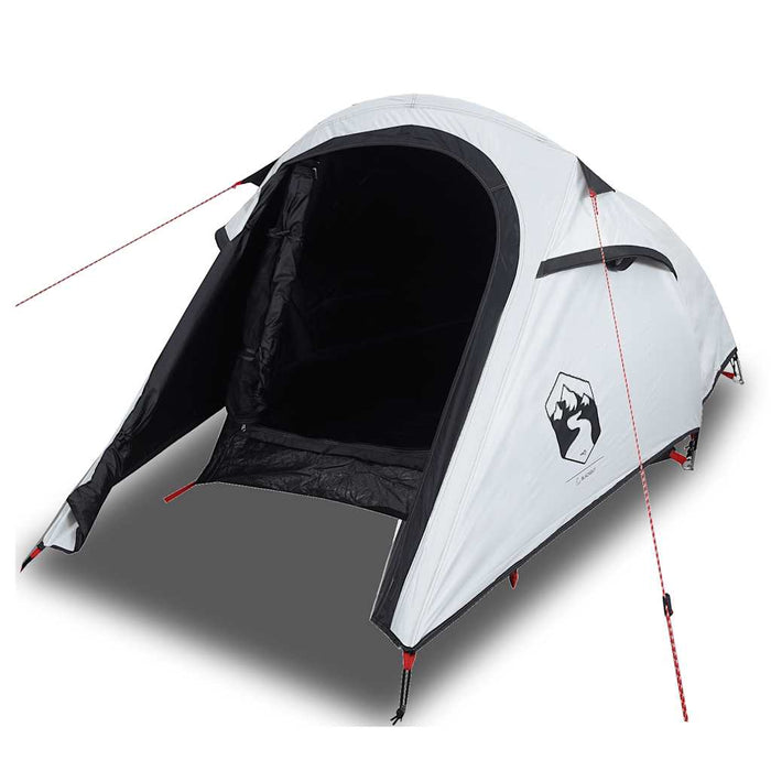 Cort camping tunel 2 persoane, alb, țesătură opacă, impermeabil WALTI