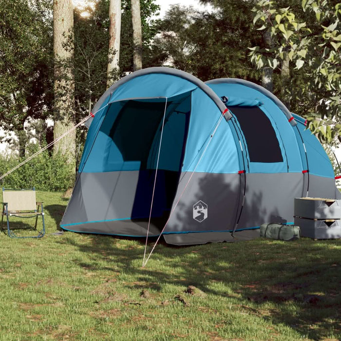 Cort de camping tunel pentru 4 persoane, albastru, impermeabil - WALTI WALTI