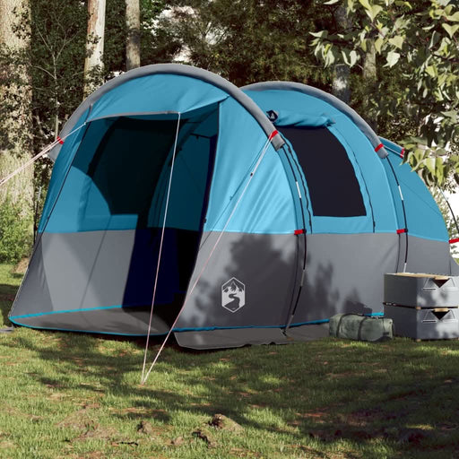Cort de camping tunel pentru 4 persoane, albastru, impermeabil - WALTI WALTI