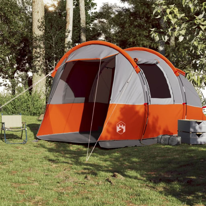 Cort de camping tunel 4 persoane, gri/portocaliu, impermeabil - WALTI WALTI