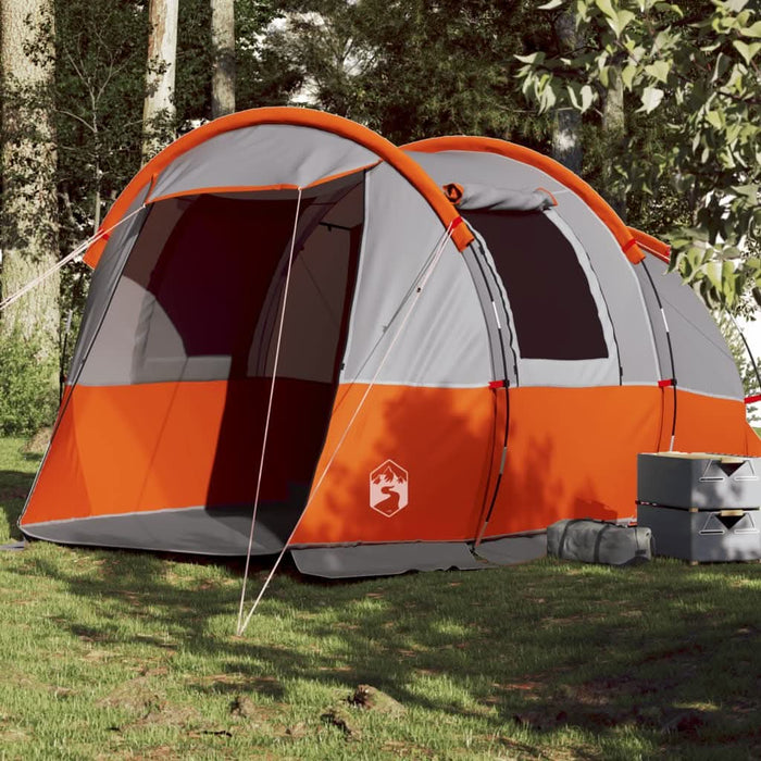 Cort de camping tunel 4 persoane, gri/portocaliu, impermeabil - WALTI WALTI