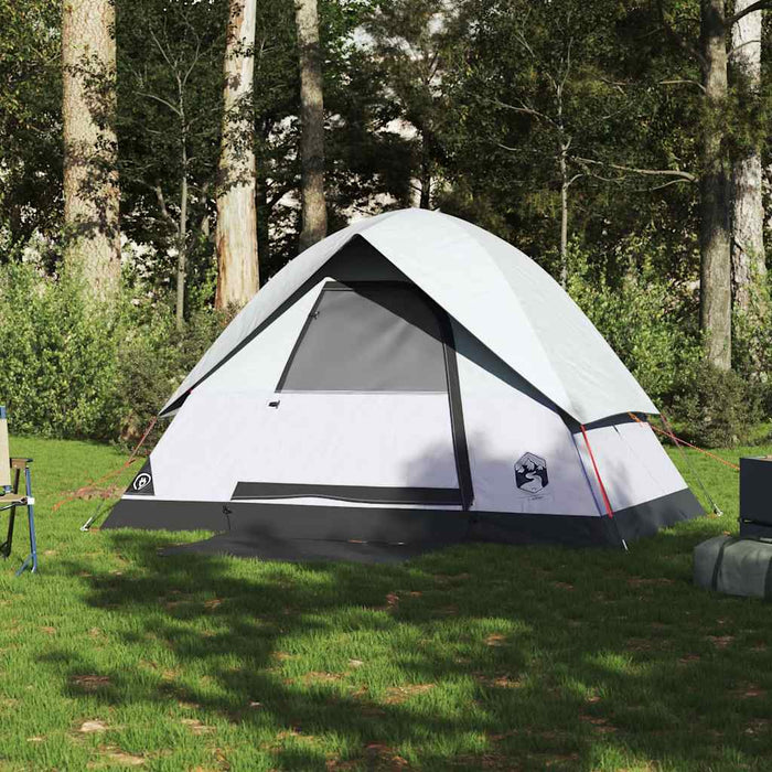 Cort camping cupolă 2 persoane alb, țesătură opacă, impermeabil - WALTI WALTI