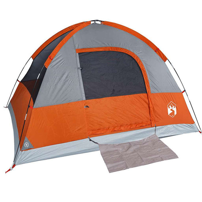 Cort de camping cupolă 3 persoane, gri și portocaliu, impermeabil WALTI