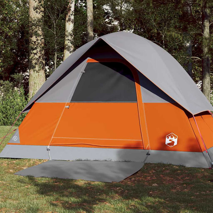 Cort de camping cupolă 3 persoane, gri și portocaliu, impermeabil WALTI