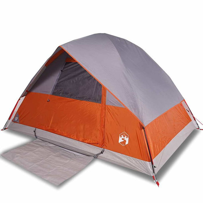 Cort de camping pentru 4 persoane, gri și portocaliu, impermeabil WALTI