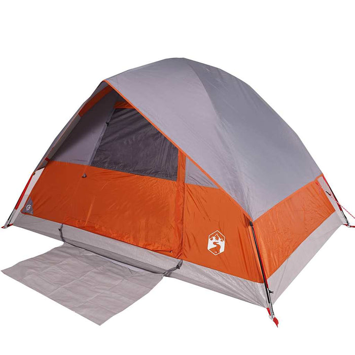Cort de camping pentru 4 persoane, gri și portocaliu, impermeabil WALTI