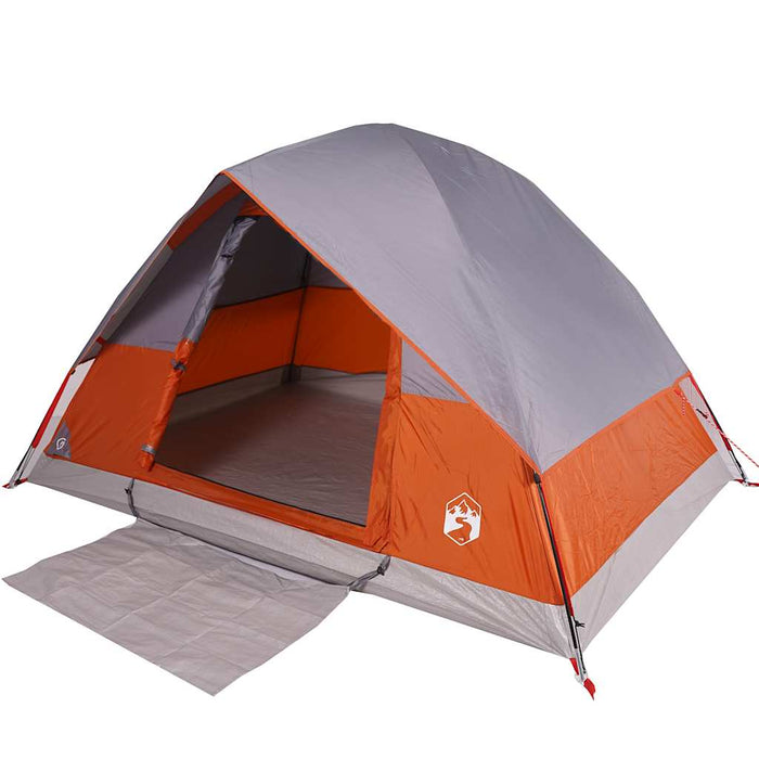 Cort de camping pentru 4 persoane, gri și portocaliu, impermeabil WALTI