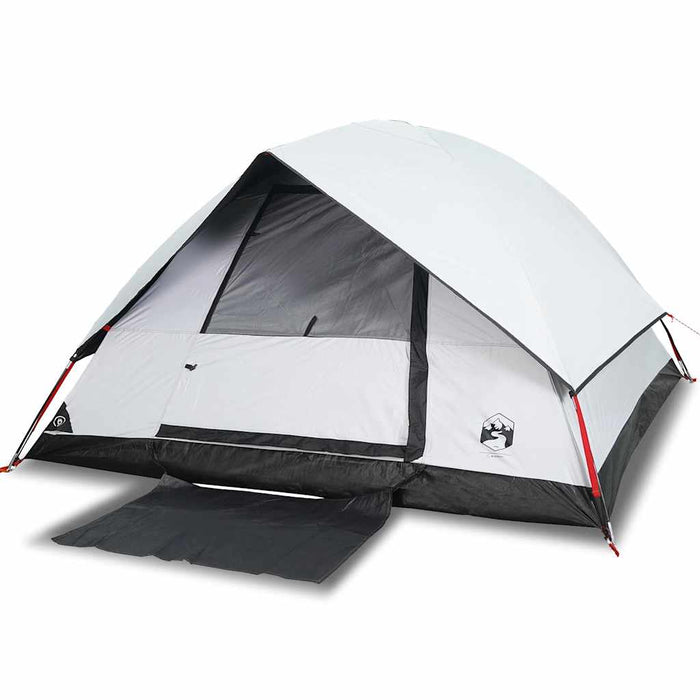 Cort camping cupolă 4 persoane alb, țesătură opacă, impermeabil - WALTI WALTI