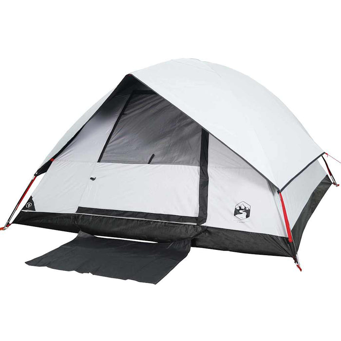 Cort camping cupolă 4 persoane alb, țesătură opacă, impermeabil - WALTI WALTI