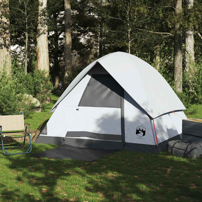 Cort camping cupolă 4 persoane alb, țesătură opacă, impermeabil - WALTI WALTI
