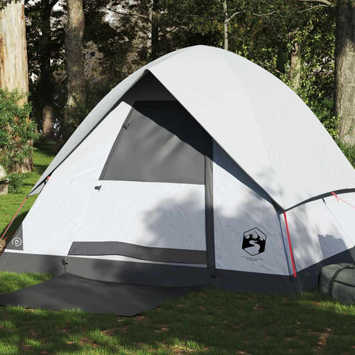 Cort camping cupolă 4 persoane alb, țesătură opacă, impermeabil - WALTI WALTI