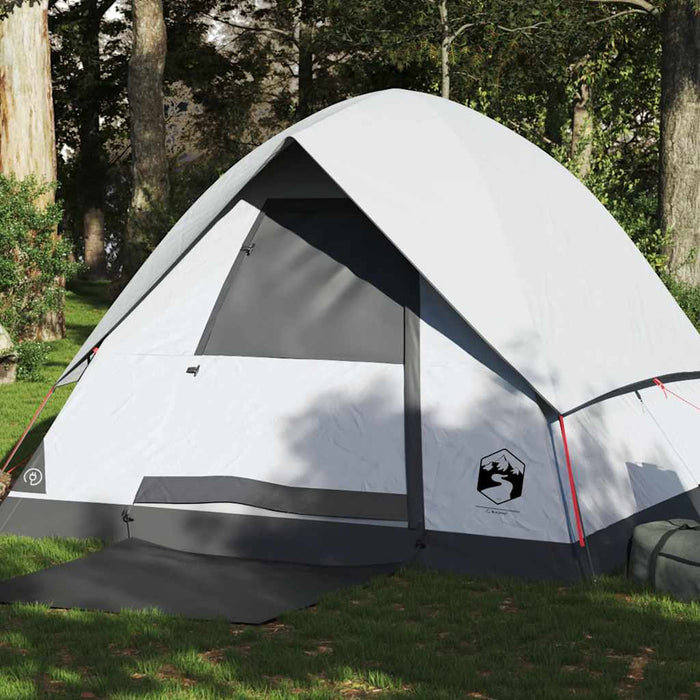 Cort camping cupolă 4 persoane alb, țesătură opacă, impermeabil - WALTI WALTI