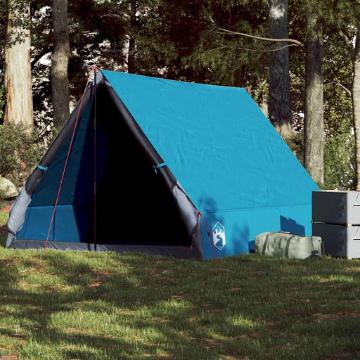 Cort de camping cu cadru A, 2 persoane, albastru, impermeabil - WALTI WALTI