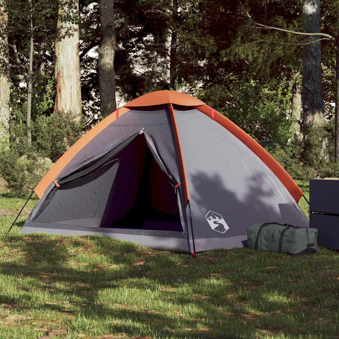 Cort de camping pentru 2 persoane, gri/portocaliu, impermeabil - WALTI WALTI