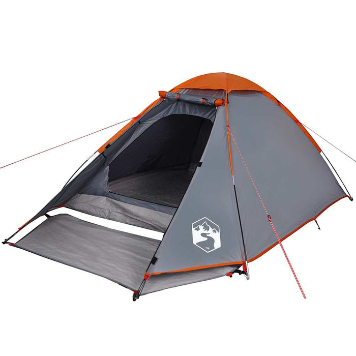 Cort de camping pentru 2 persoane, gri/portocaliu, impermeabil - WALTI WALTI