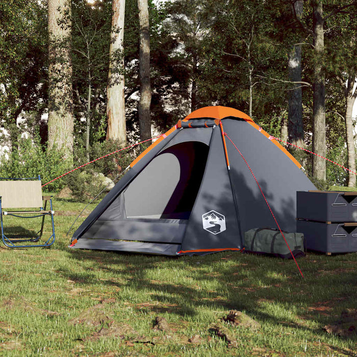 Cort de camping pentru 4 persoane, gri/portocaliu, impermeabil - WALTI WALTI