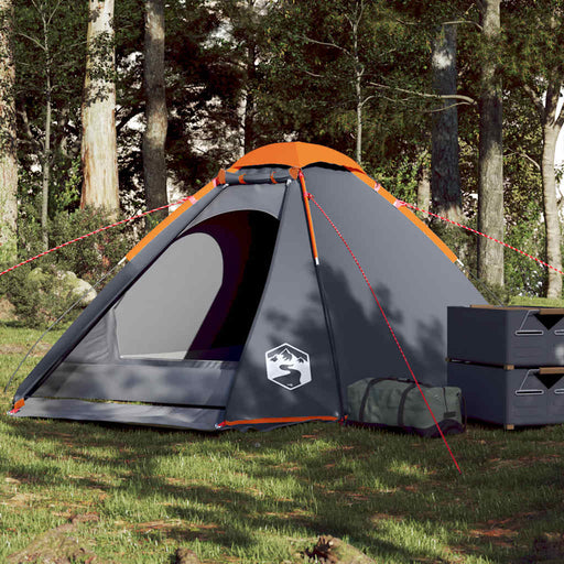 Cort de camping pentru 4 persoane, gri/portocaliu, impermeabil - WALTI WALTI