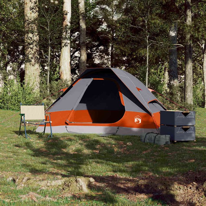 Cort de camping pentru 2 persoane, gri/portocaliu, impermeabil - WALTI WALTI