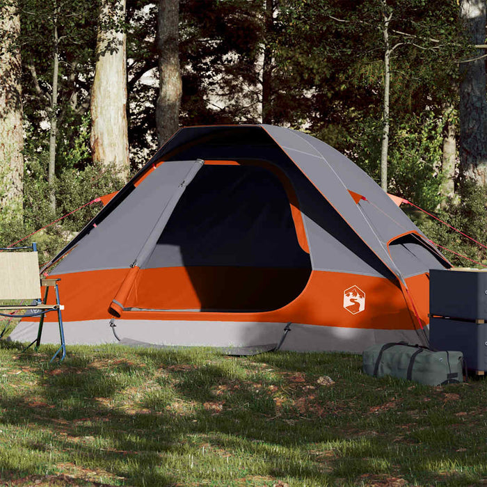 Cort de camping pentru 2 persoane, gri/portocaliu, impermeabil - WALTI WALTI