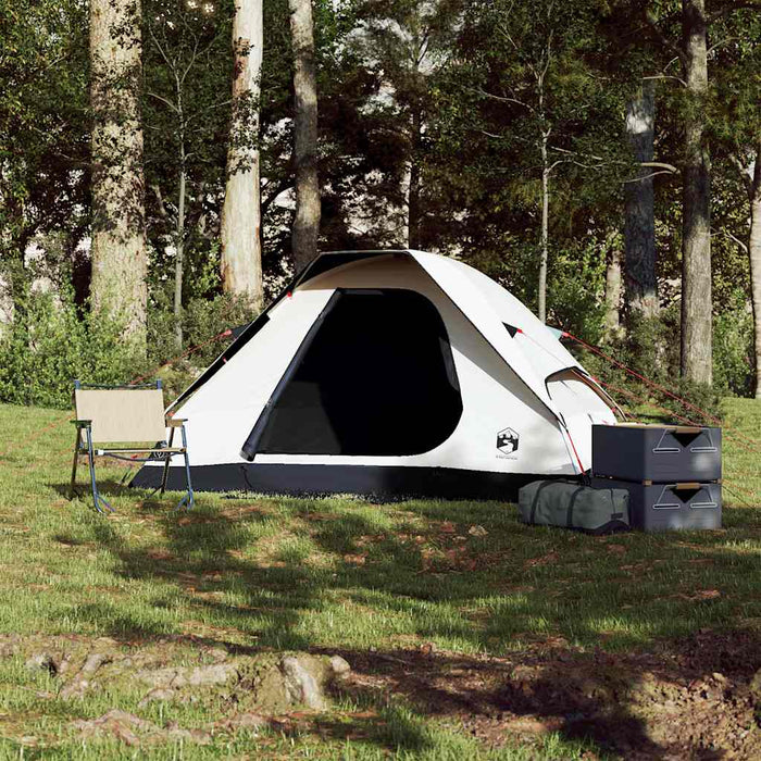 Cort camping cupolă 2 persoane alb, țesătură opacă, impermeabil - WALTI WALTI