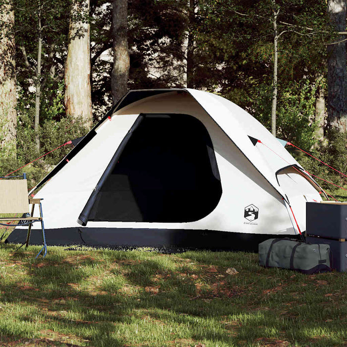 Cort camping cupolă 2 persoane alb, țesătură opacă, impermeabil - WALTI WALTI