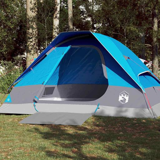 Cort de camping cupolă pentru 4 persoane, albastru, impermeabil - WALTI WALTI
