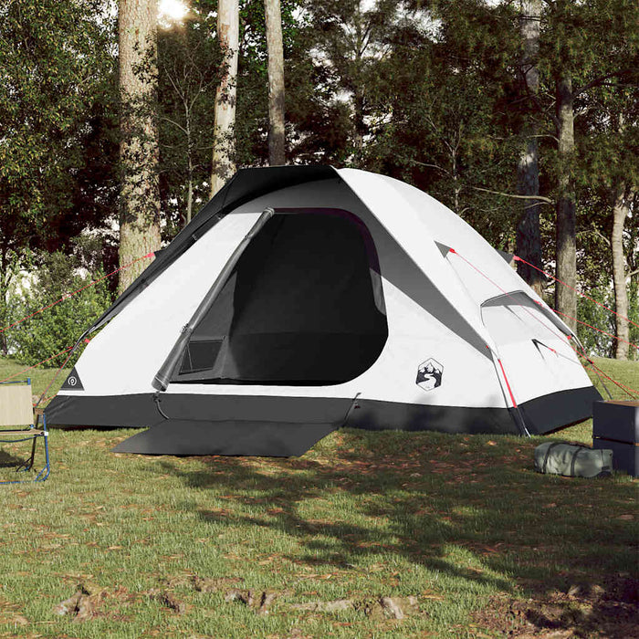 Cort camping cupolă 4 persoane alb, țesătură opacă, impermeabil WALTI
