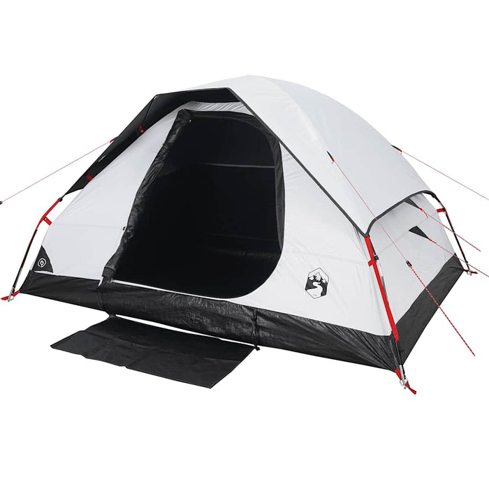 Cort camping cupolă 4 persoane alb, țesătură opacă, impermeabil WALTI
