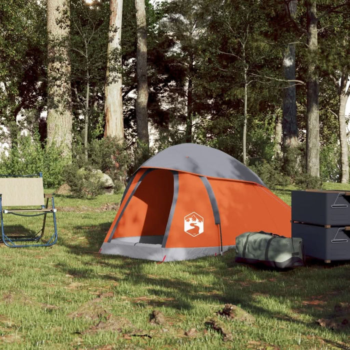Cort de camping pentru 1 persoană, gri/portocaliu, impermeabil - WALTI WALTI