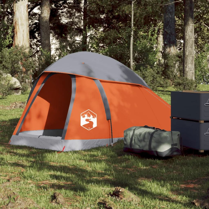 Cort de camping pentru 1 persoană, gri/portocaliu, impermeabil - WALTI WALTI