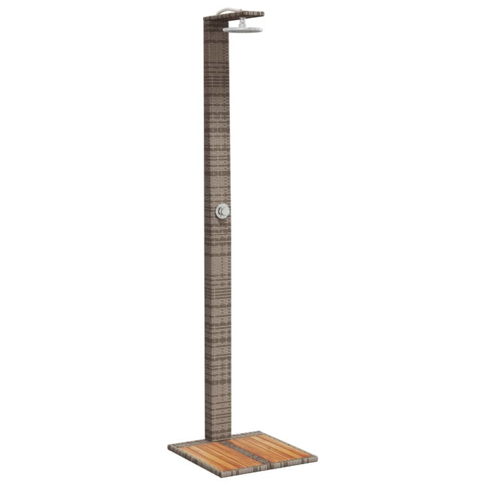 Duș de exterior, gri, 50x55x224 cm, poliratan și lemn acacia - WALTI WALTI