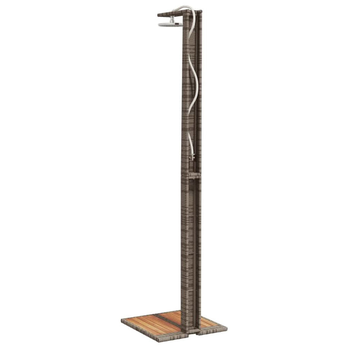 Duș de exterior, gri, 50x55x224 cm, poliratan și lemn acacia - WALTI WALTI