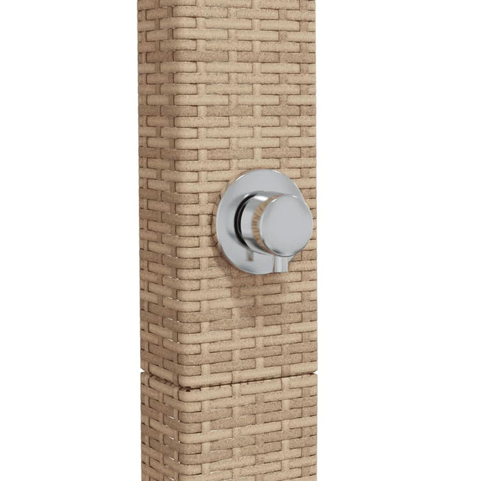 Duș de exterior, bej, 50x55x224 cm, poliratan și lemn acacia - WALTI WALTI