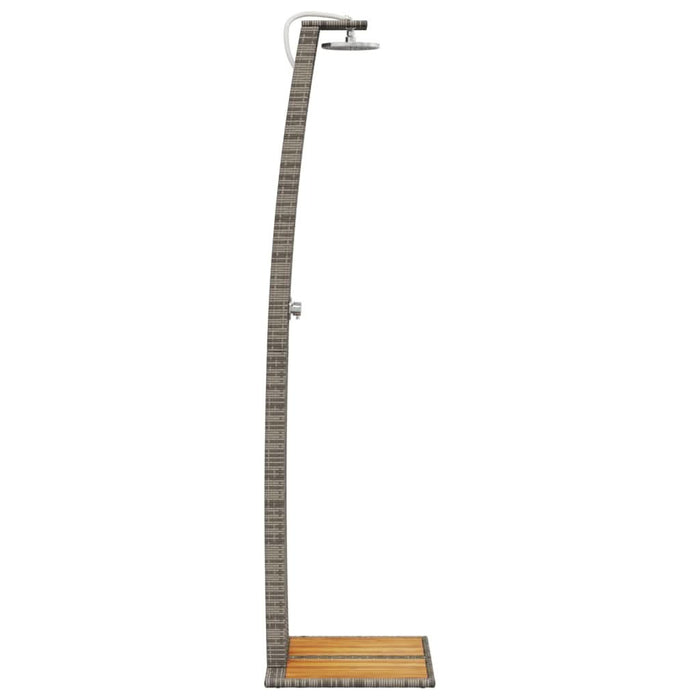 Duș de exterior, gri, 55x60x224 cm, poliratan și lemn acacia - WALTI WALTI