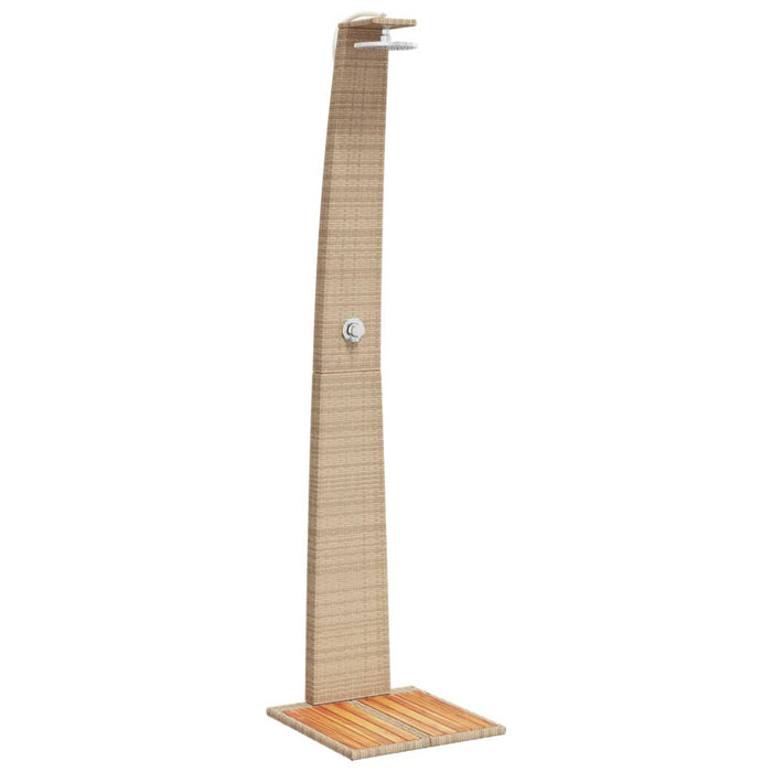 Duș de exterior, bej, 55x60x224 cm, poliratan și lemn acacia - WALTI WALTI