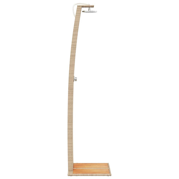 Duș de exterior, bej, 55x60x224 cm, poliratan și lemn acacia - WALTI WALTI