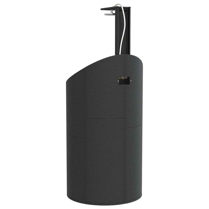 Duș de exterior, negru, 100x100x241,5 cm, poliratan/lemn acacia - WALTI WALTI