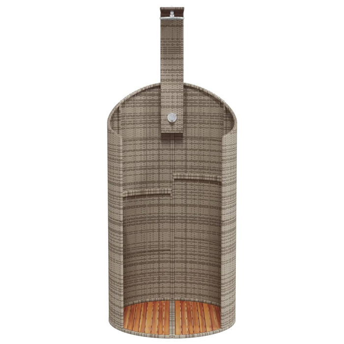 Duș de exterior, gri, 100x100x241,5 cm, poliratan/lemn acacia - WALTI WALTI