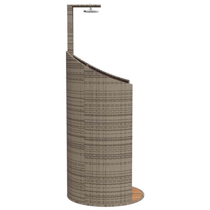 Duș de exterior, gri, 100x100x241,5 cm, poliratan/lemn acacia - WALTI WALTI