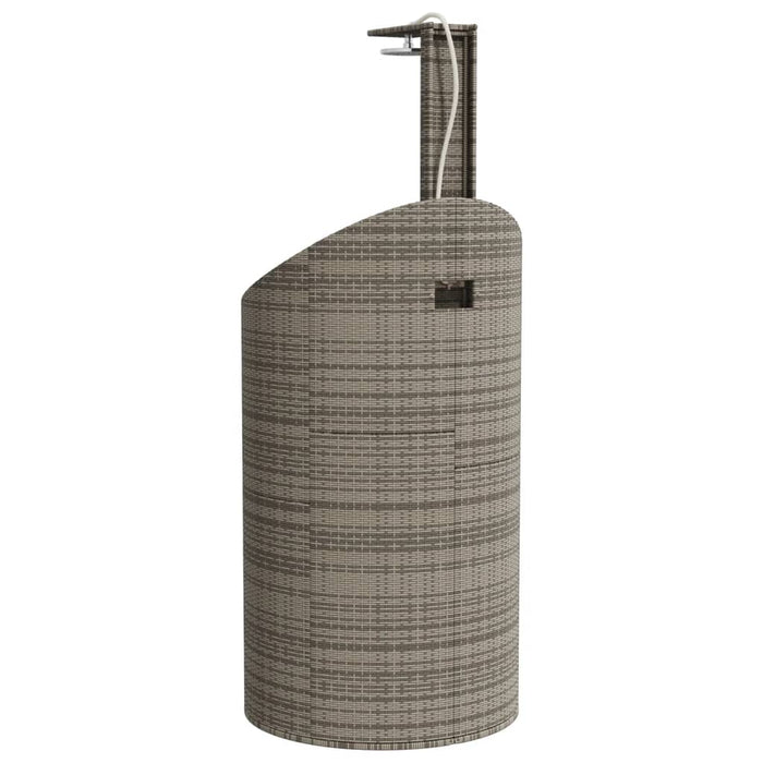 Duș de exterior, gri, 100x100x241,5 cm, poliratan/lemn acacia - WALTI WALTI