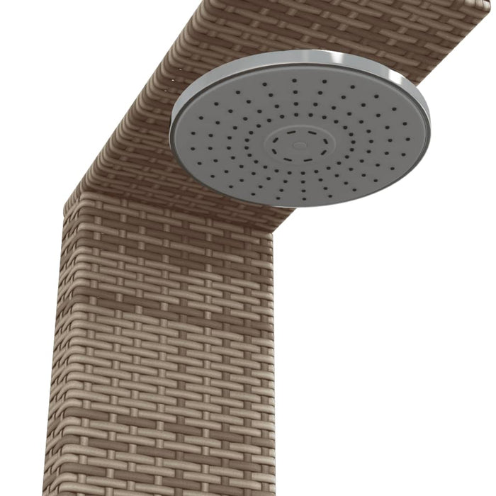 Duș de exterior, gri, 100x100x241,5 cm, poliratan/lemn acacia - WALTI WALTI