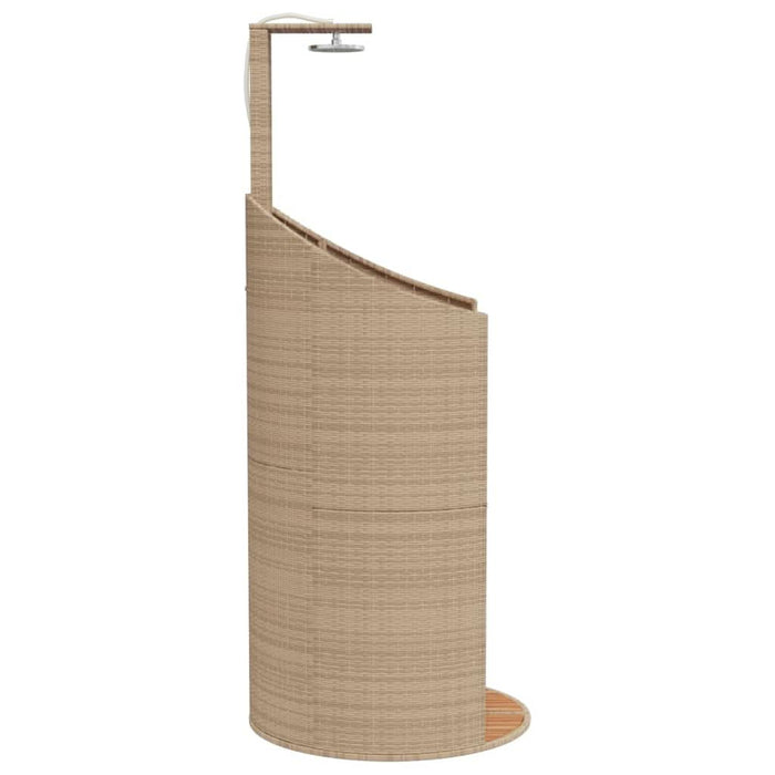Duș de exterior, bej, 100x100x241,5 cm, poliratan/lemn acacia - WALTI WALTI