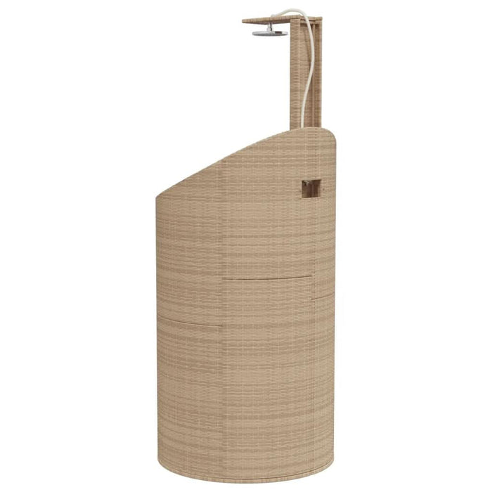 Duș de exterior, bej, 100x100x241,5 cm, poliratan/lemn acacia - WALTI WALTI