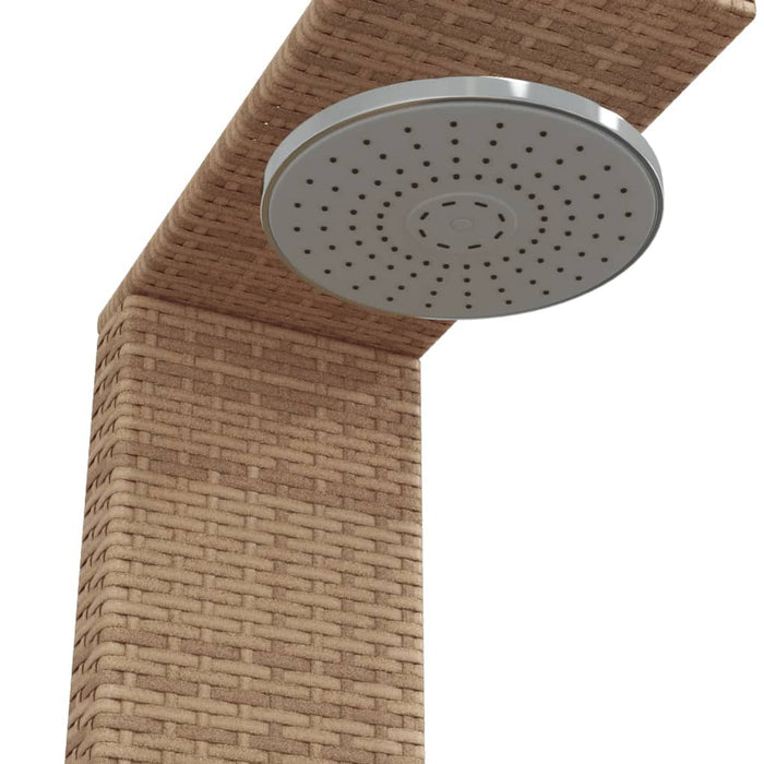 Duș de exterior, bej, 100x100x241,5 cm, poliratan/lemn acacia - WALTI WALTI