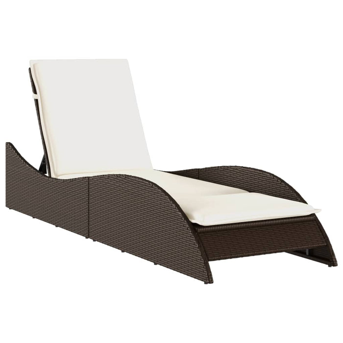 Șezlong cu pernă, maro, 60x205x73 cm, poliratan - WALTI WALTI