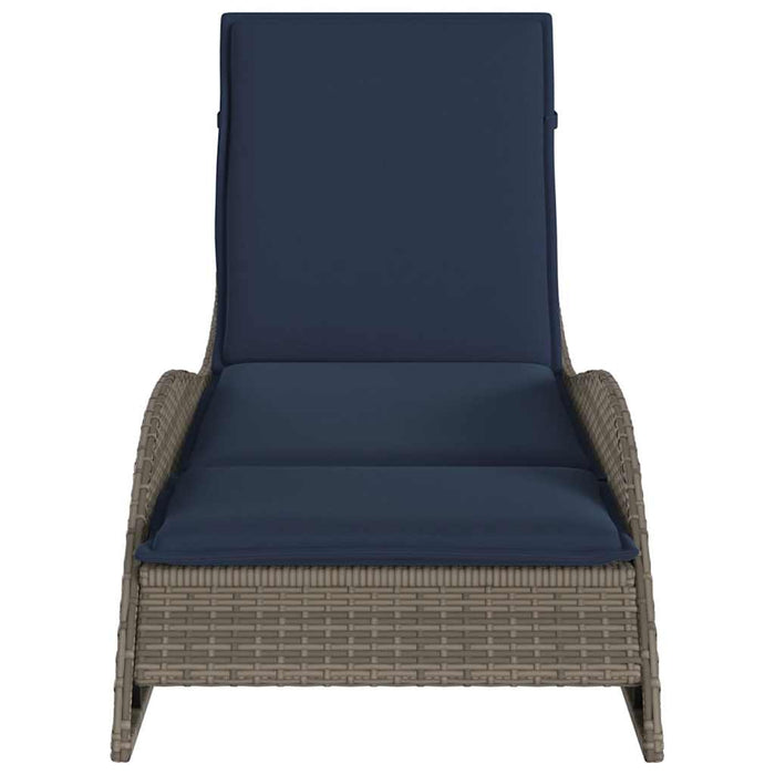 Șezlong cu pernă gri 60x205x73 cm, poliratan - WALTI WALTI