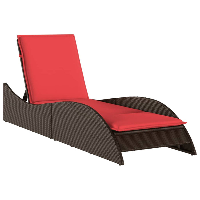 Șezlong cu pernă, maro, 60x205x73 cm, poliratan - WALTI WALTI