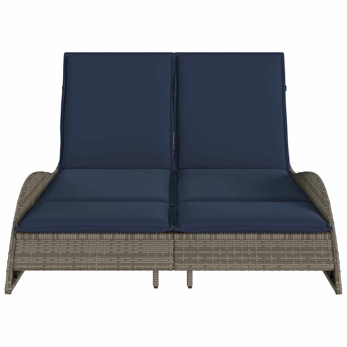 Șezlong cu perne gri 114x205x73 cm, poliratan - WALTI WALTI