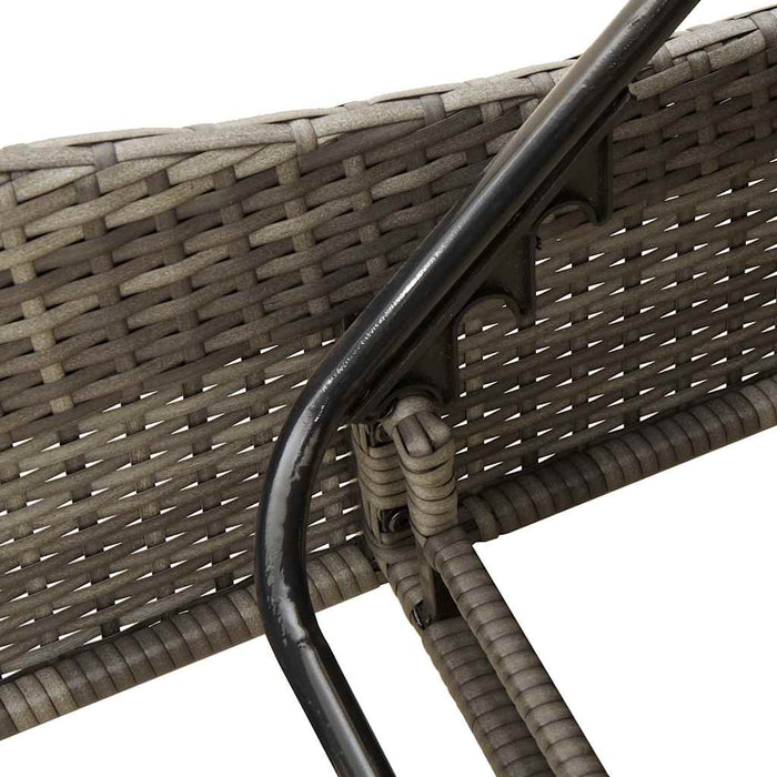 Șezlong cu perne gri 114x205x73 cm, poliratan - WALTI WALTI