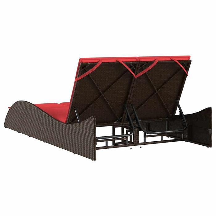 Șezlong cu perne maro 114x205x73 cm, poliratan - WALTI WALTI
